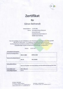 DIN EN 1090-2 Zertifizierung